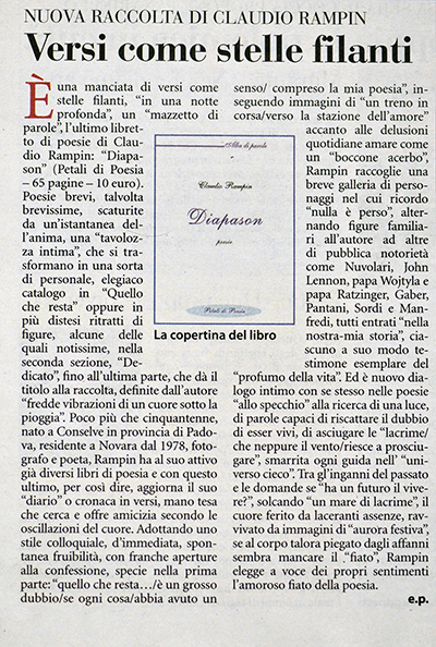 2 Dicembre 2010: Corriere di Novara.