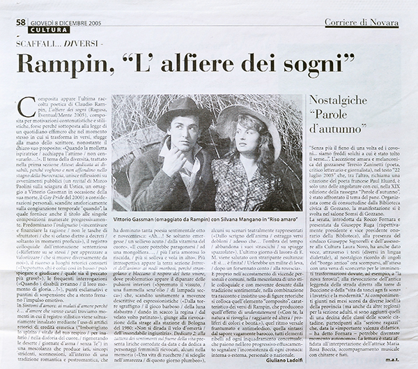 8 Dicembre 2005: Corriere di Novara.