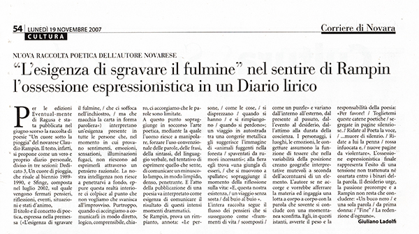 19 Novembre 2007: Corriere di Novara.