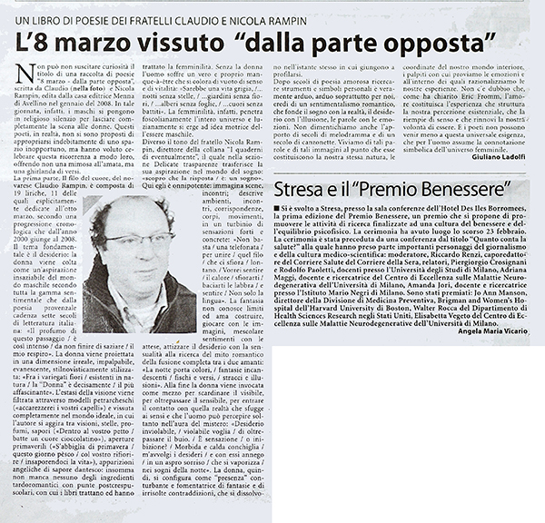 8 Marzo 2008: Corriere di Novara.