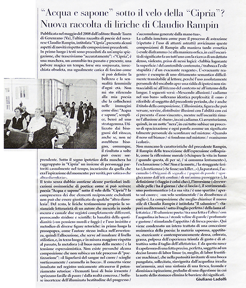 16 Ottobre 2008: Corriere di Novara.