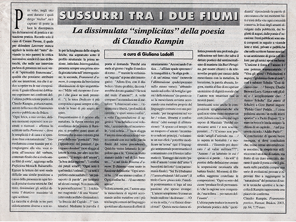 21 Luglio 2003: Corriere di Novara.